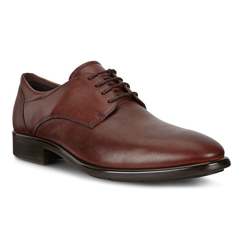 Men Business Ecco Citytray - Derby Brown - India CODZNJ937